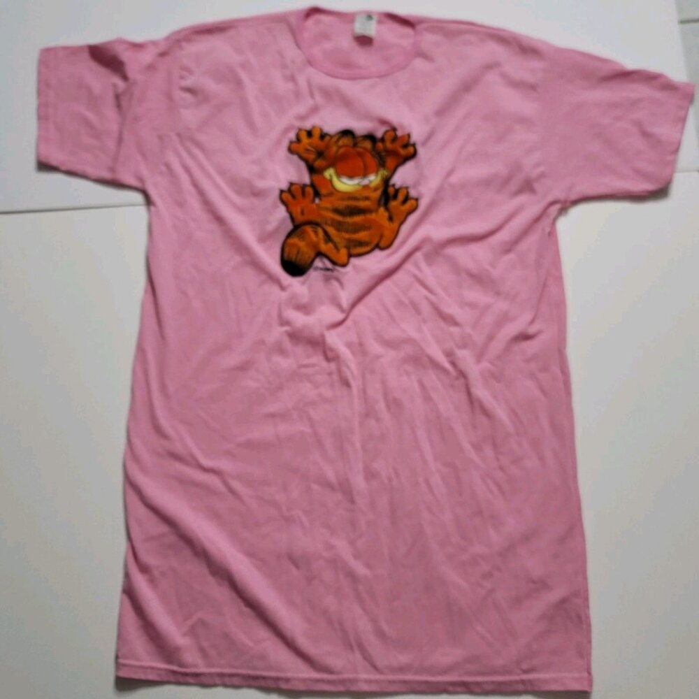 Garfield Pink Sleep T-Shirt Pink Hanging On Furry Patch One Size Fits Most